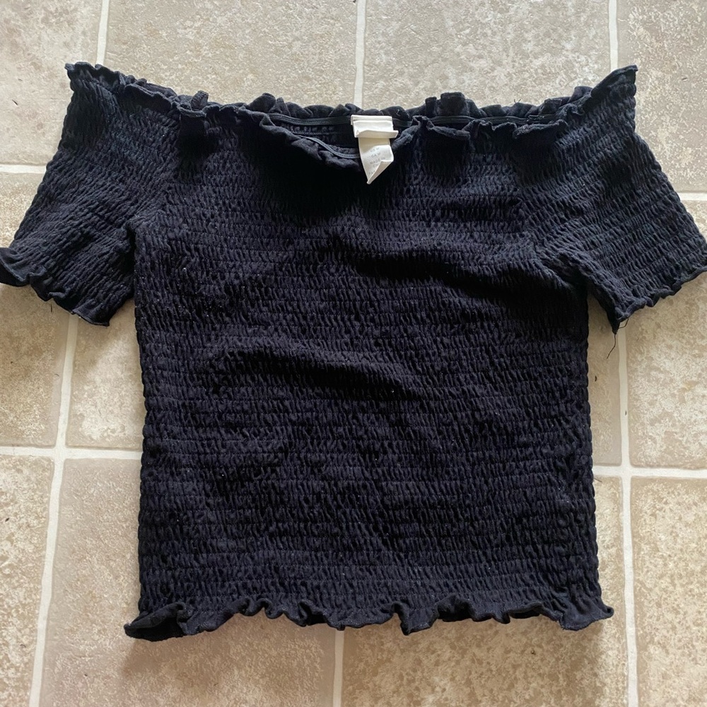 H&M Off the Shoulder Smocked Top size M
